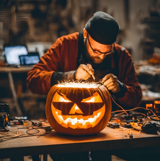 Beleuchtete Halloweendeko bauen